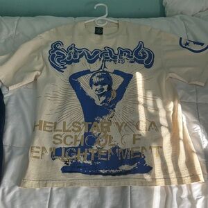 Ivory and Blue Graphic Men's Tee